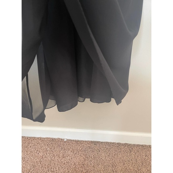 Bill Levkoff Leighton Formal Dress Black Chiffon Halter A-line Princess Size 16 - Picture 15 of 16